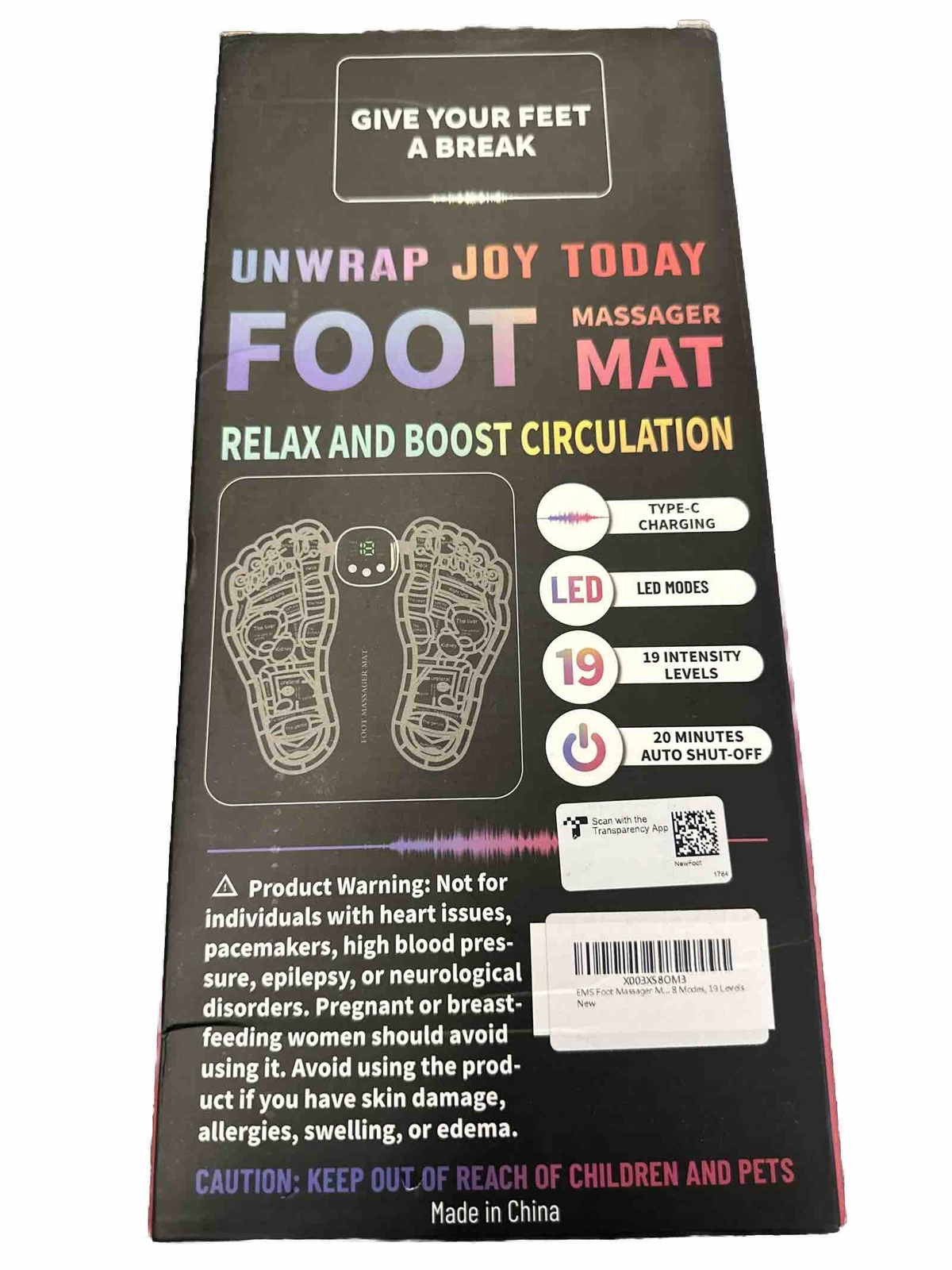 EMS Foot Massager Mat–Foot Massager Pad–Foldable Feet and Calves Massage Machin