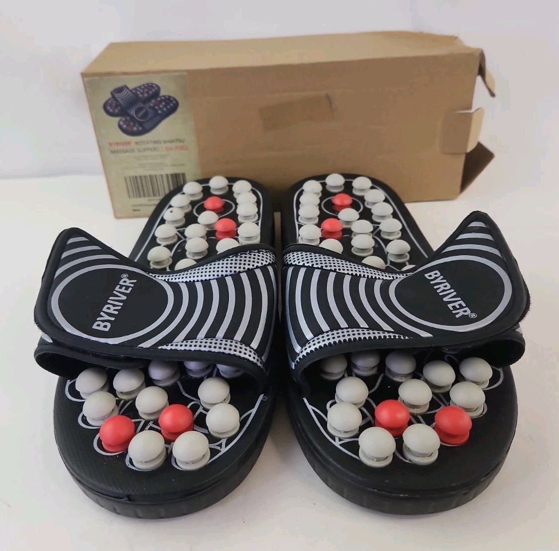 BYRIVER Acupressure Massage Slippers Shoes Sandals Unisex Reflexology Size S.
