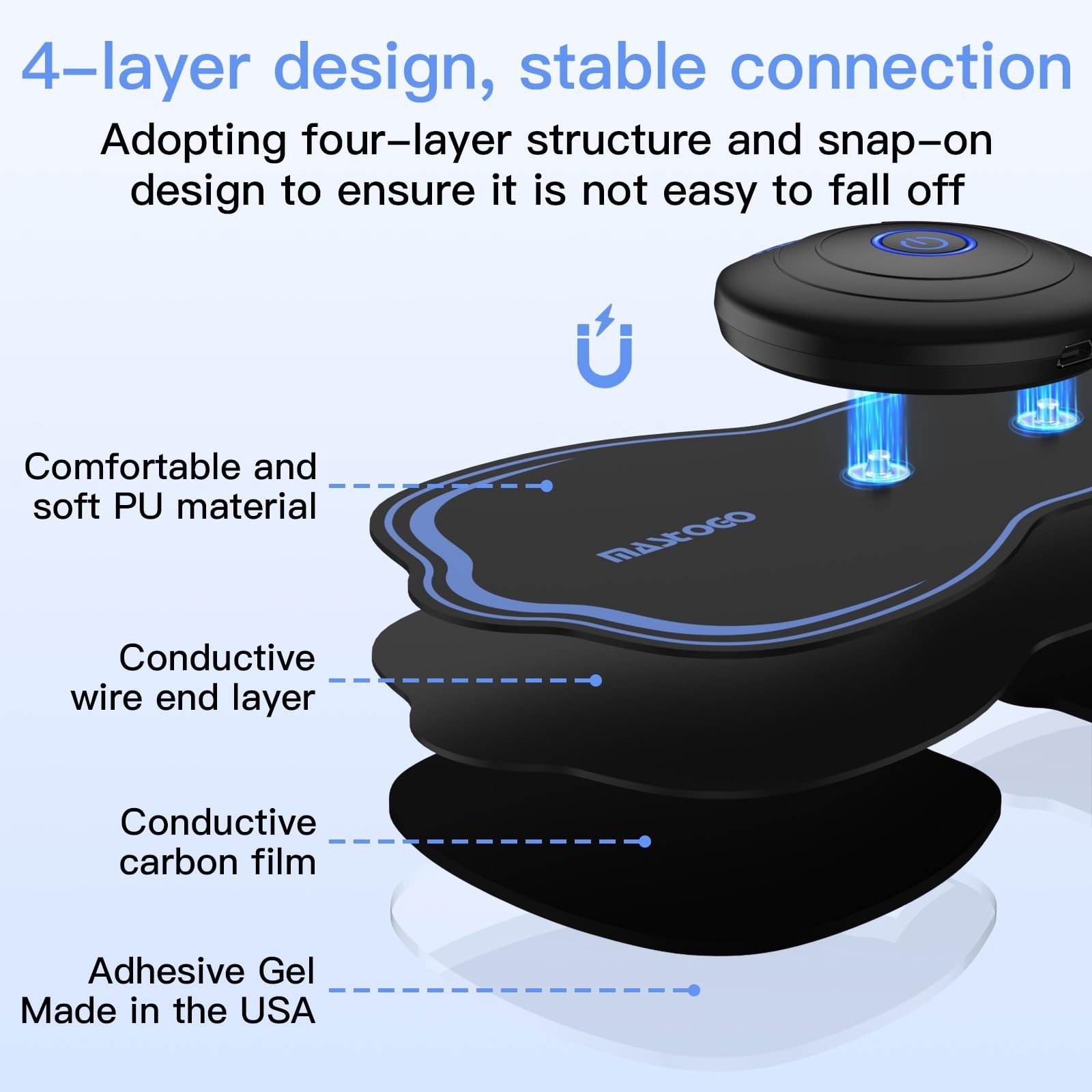 Wireless TENS Unit Electrodes 8-Pack – Reusable, Latex-Free Pads for Pain Relief