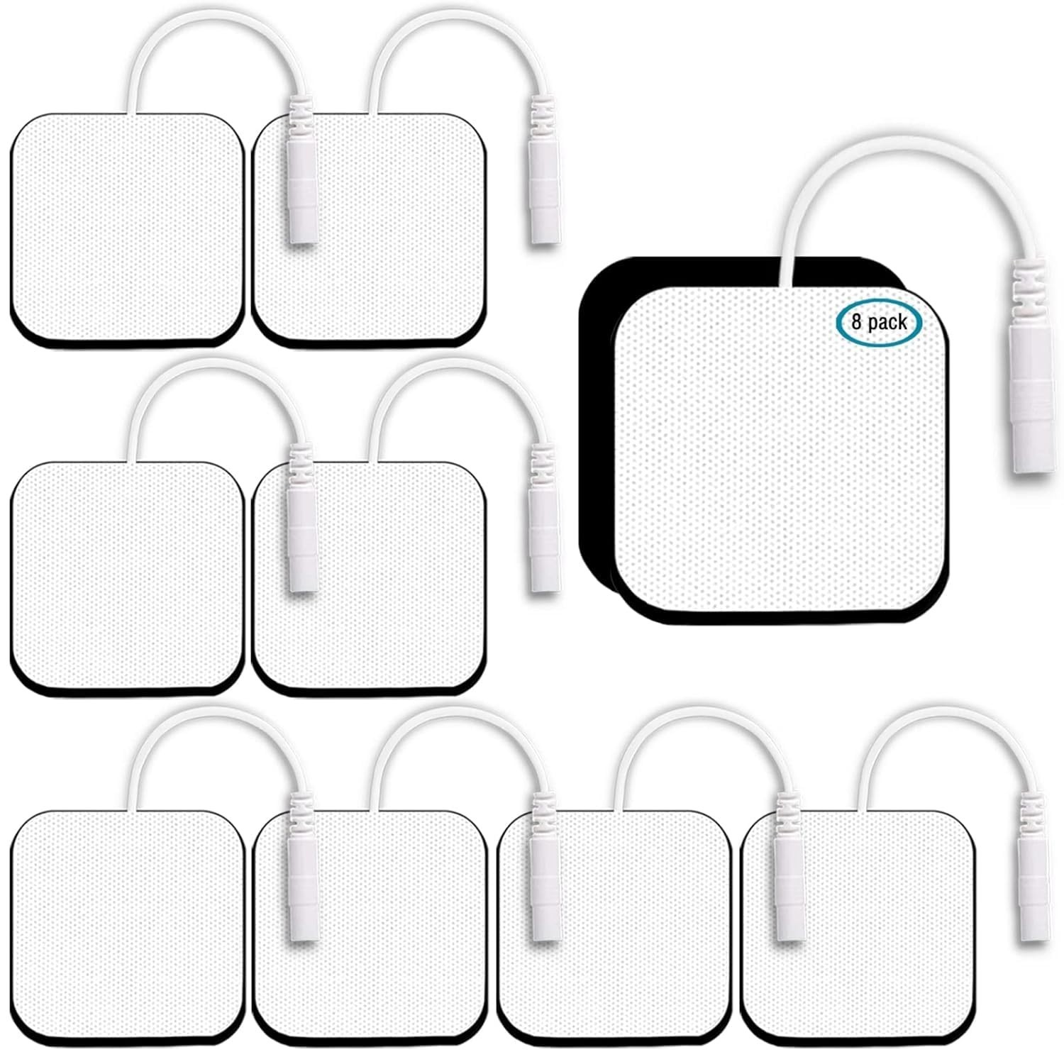 Comfortable 2×2” TENS Unit Replacement Pads – 8 PCS Medical-Grade Electrodes