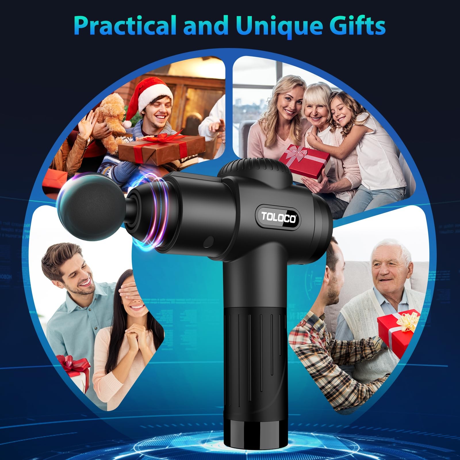 Toloco Massage Gun Deep Tissue Back Massage For Athletes For Pain Relief