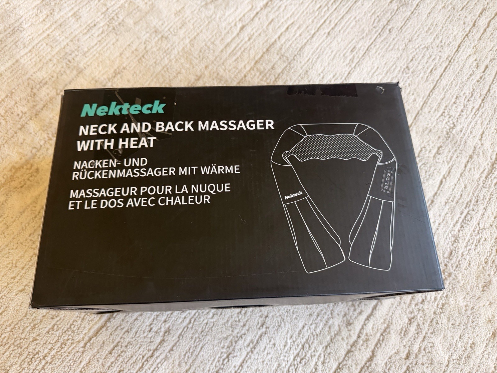 Nekteck Shiatsu Neck Massager w Heat for Pain Relief Deep Tissue 2026 Upgraded