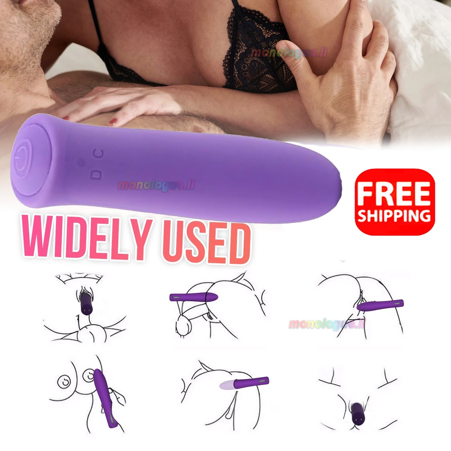Multi-Speed Bullet Mini Vibrator Wand Neck Full Body Personal Massage For Women