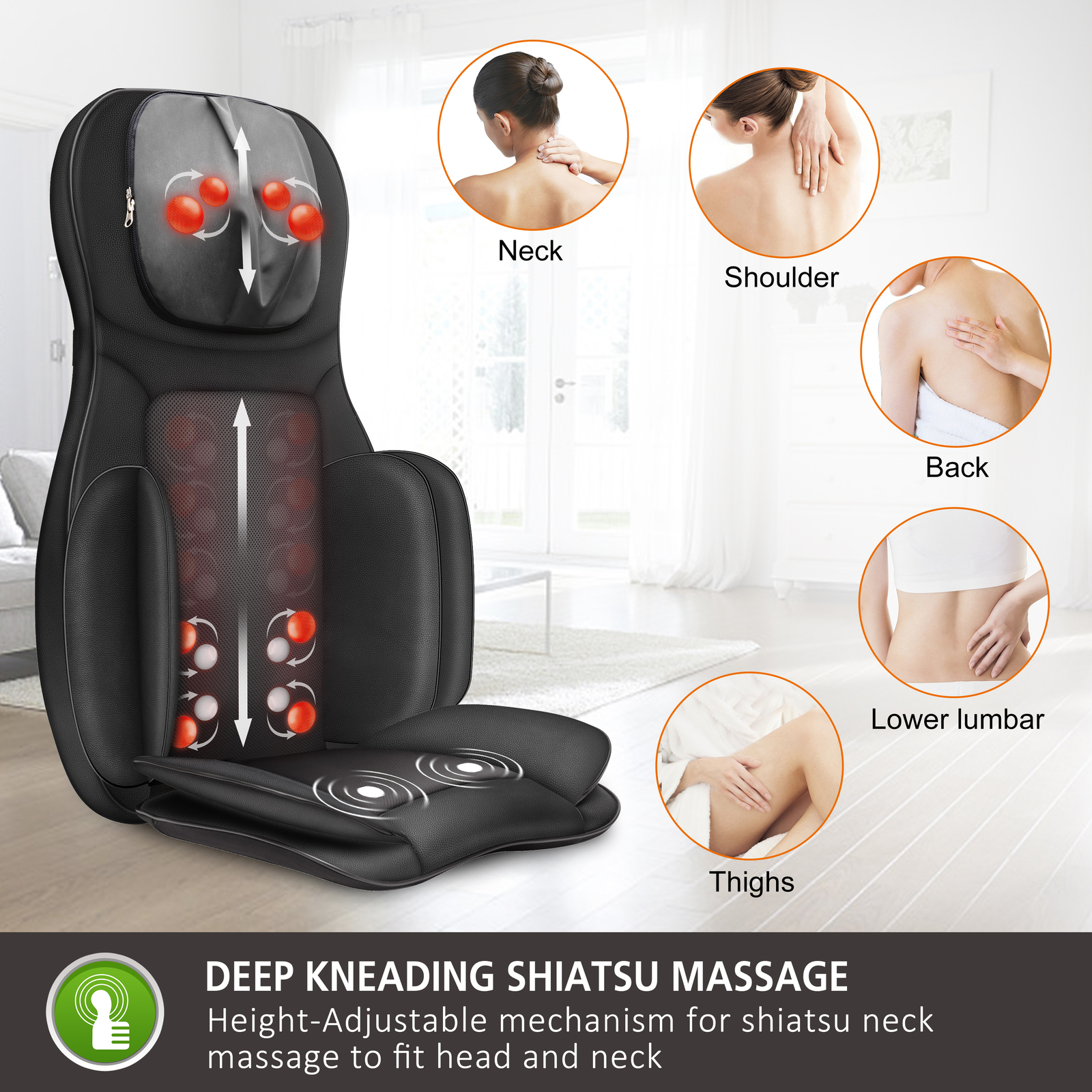 Snailax Full Body Massager with Heat Air Compress Kneading Shiatsu Massage Chair