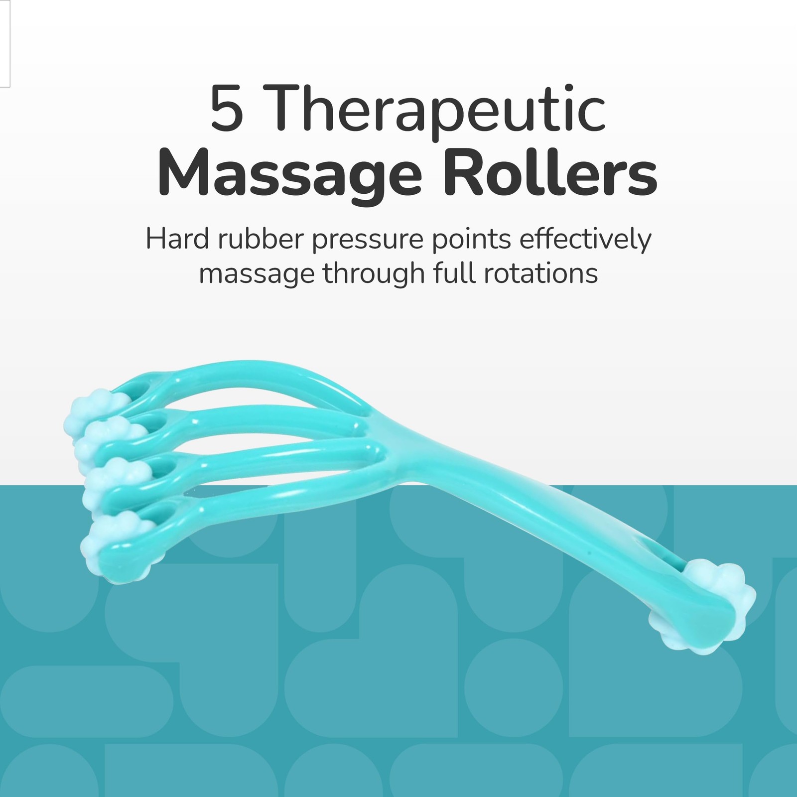Claw Massage Roller, Handheld Muscle Massager with 5 Rotating Heads for Back