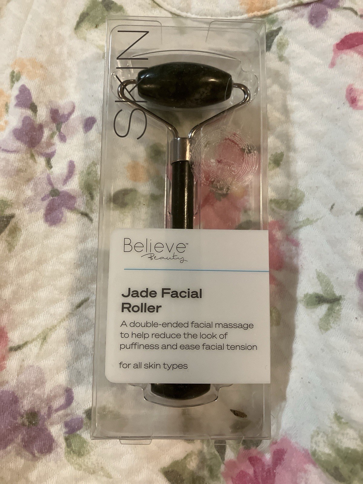 Believe Beauty Jade Facial Roller Dual End Face Massage Tool New in Box