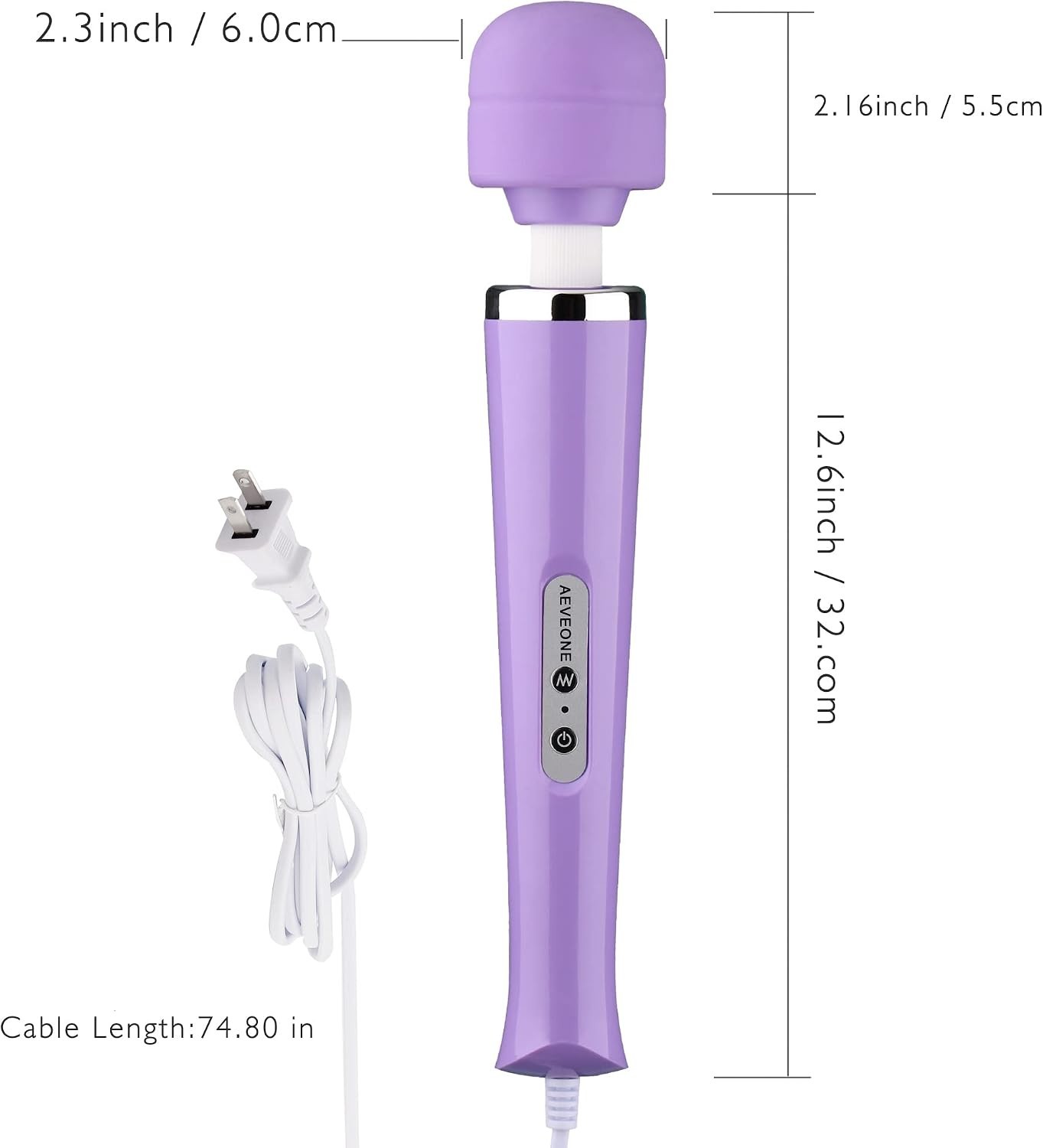 Light Purple Handheld Electric Massager – 10-Speed Wand for Whole Body Relief