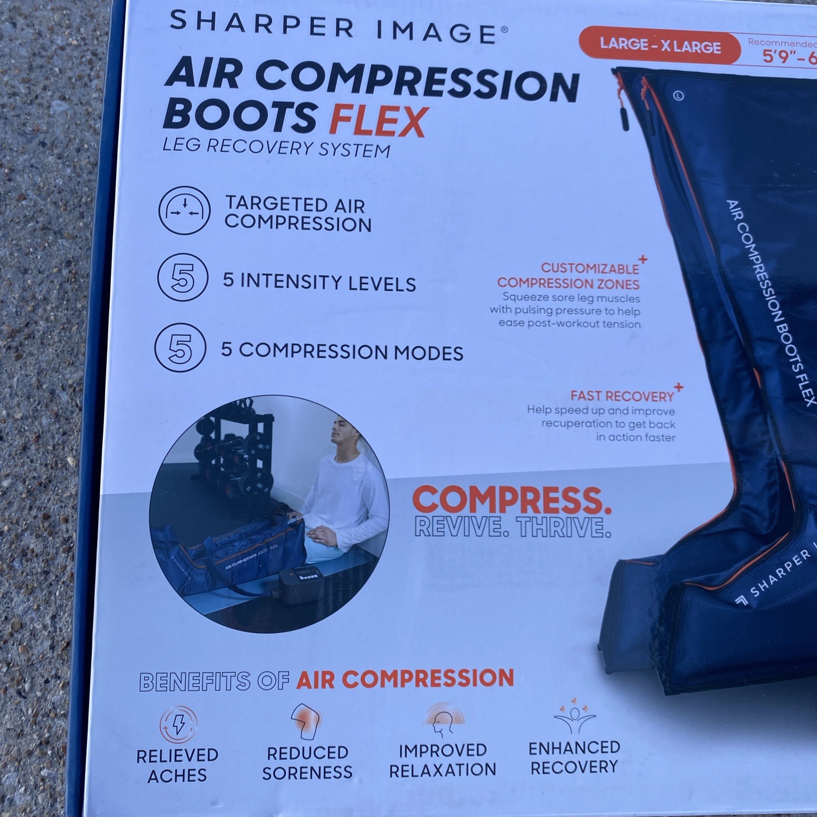 LG / X-LG / Sharper Image Powerboost Air Compression Boots Electric Leg Massager