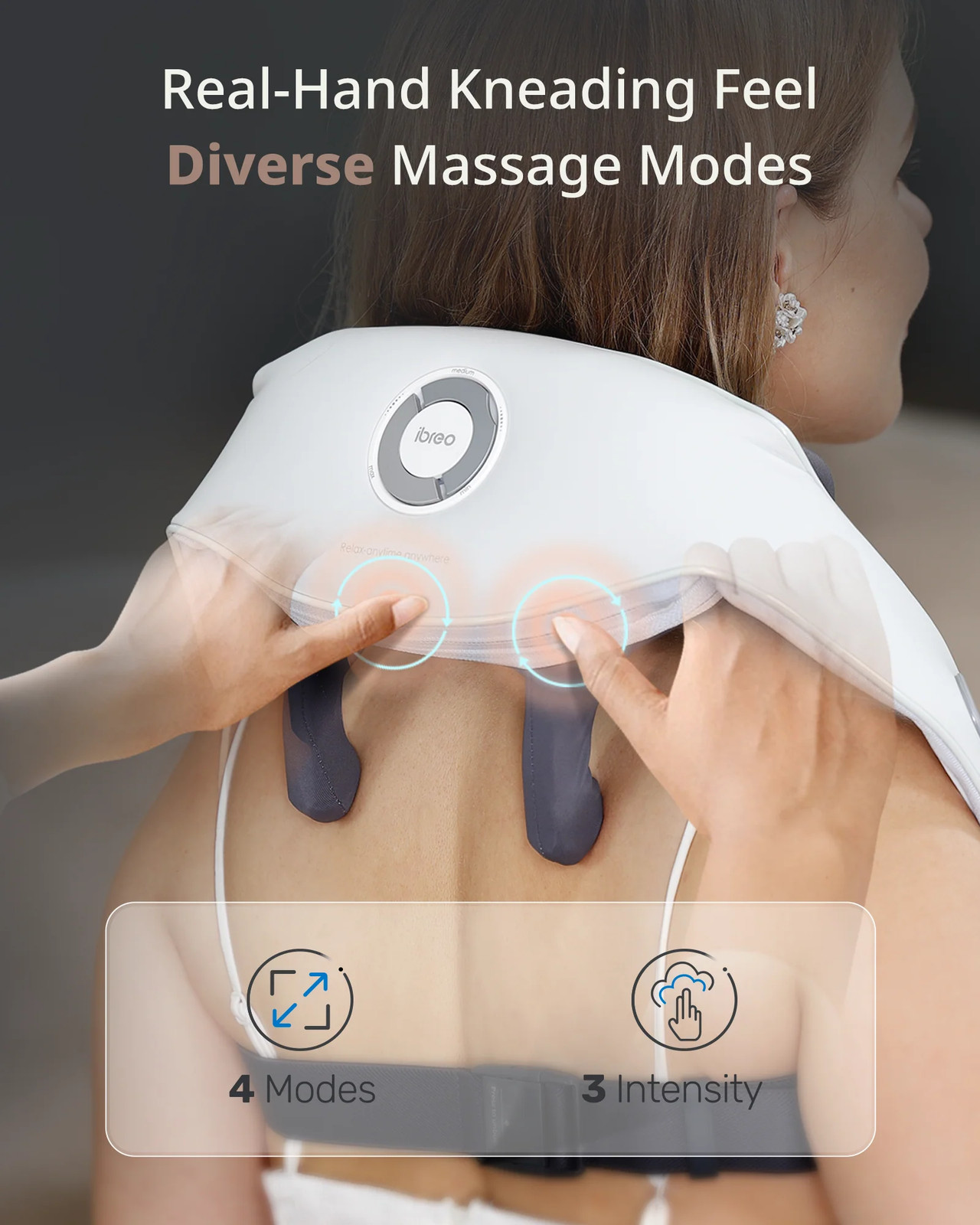 Adjustable Hands-Free Massager with Back Strap – 4.2″-4.8″ Spacing, Shoulder Str