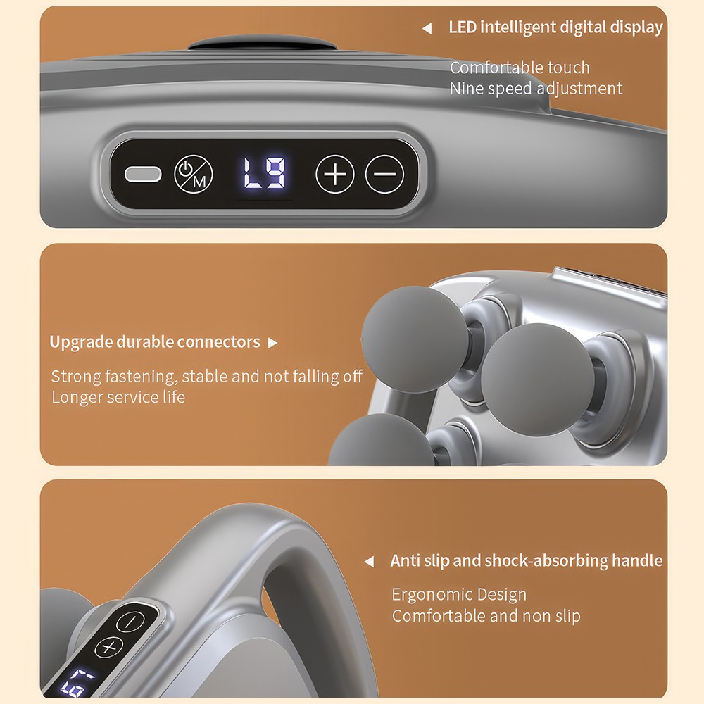 6 Heads Massage Gun Pain Relief Massager LED Rechargeable Deep Tissue For Back