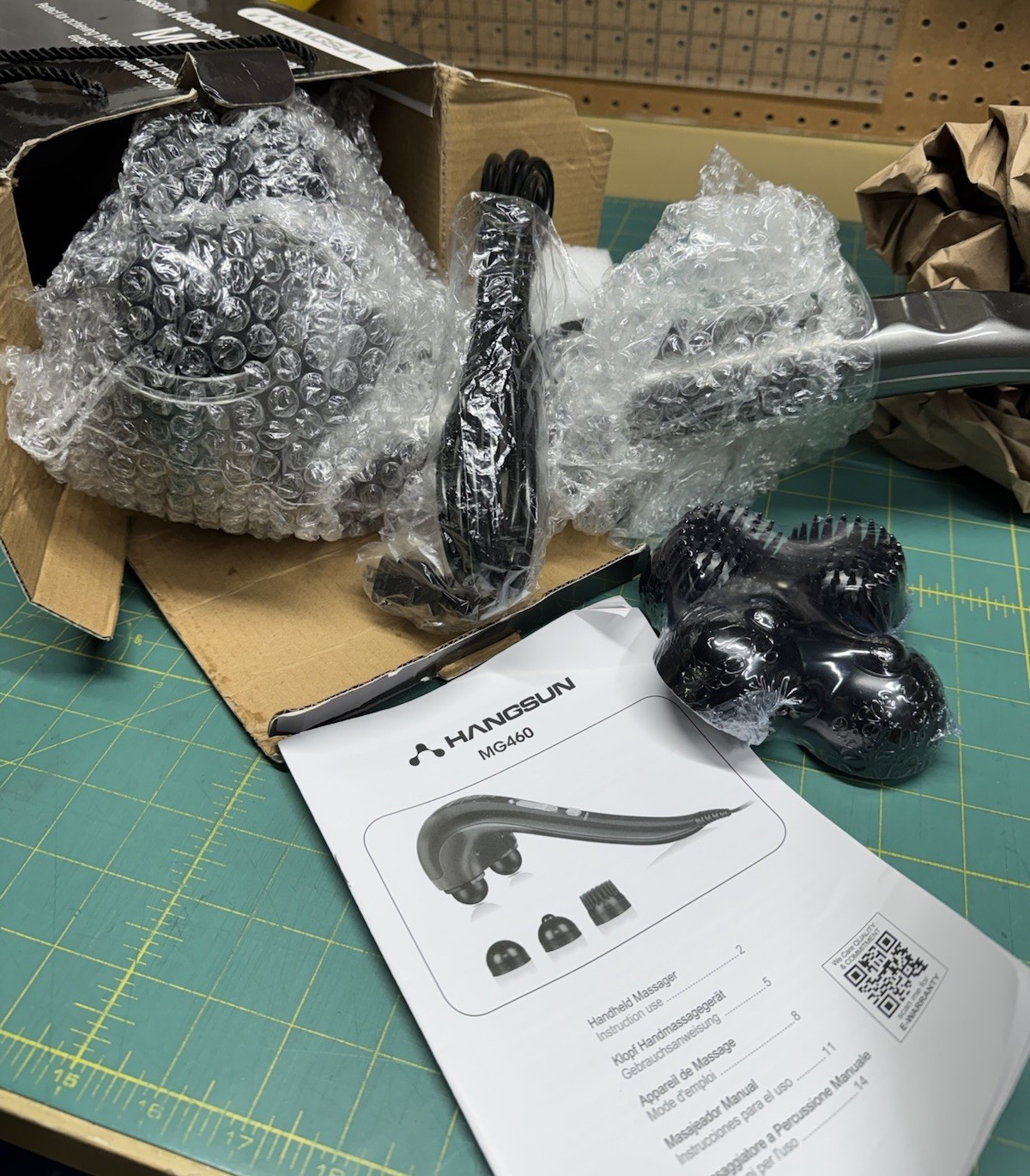 Hangsun MG460 Percussion Handheld Massager with Attachments & Manual Open Box
