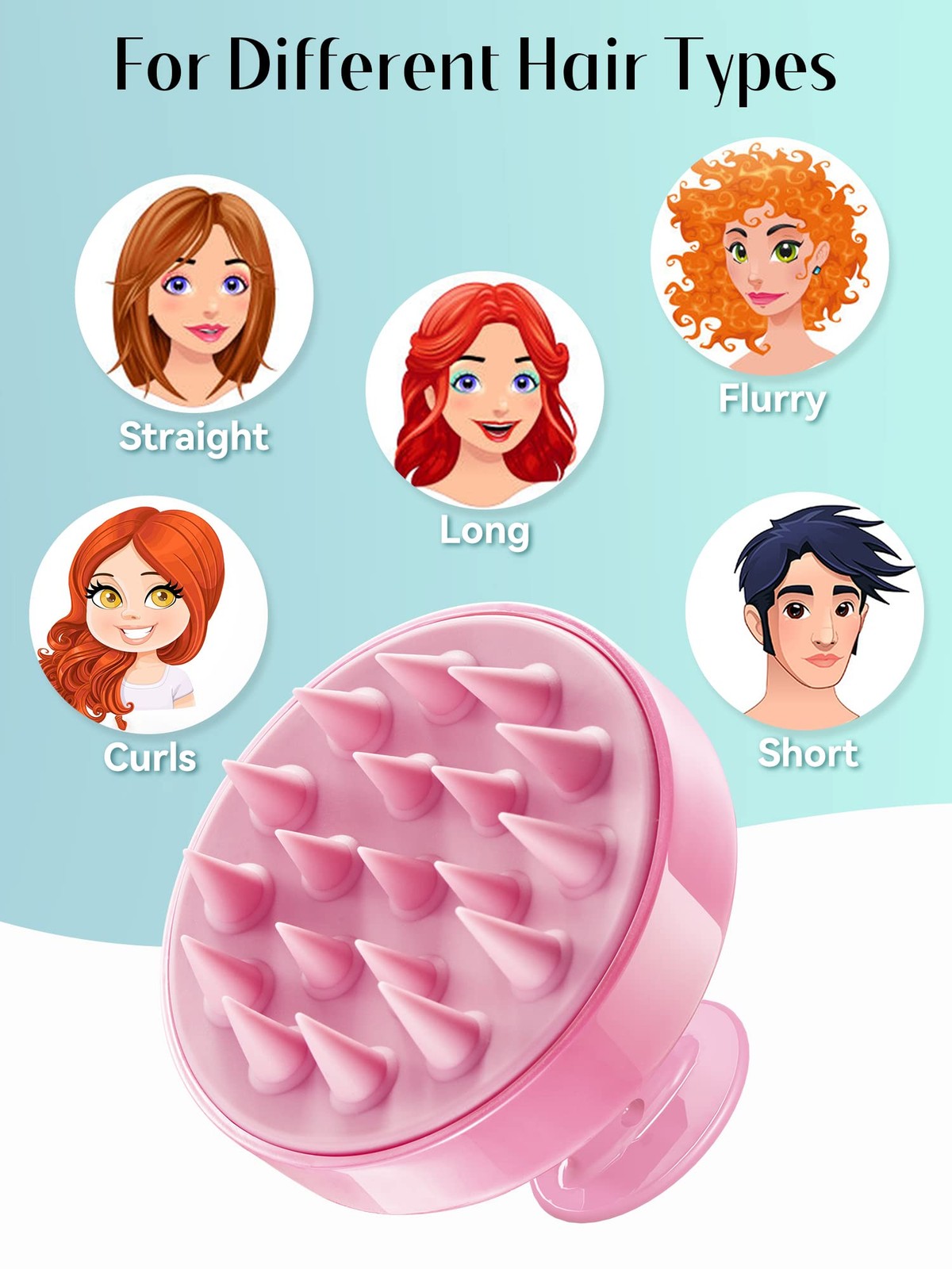 HEETA Scalp Massager Hair Growth, Soft Silicone 1 Count (Pack of 1), 03-pink