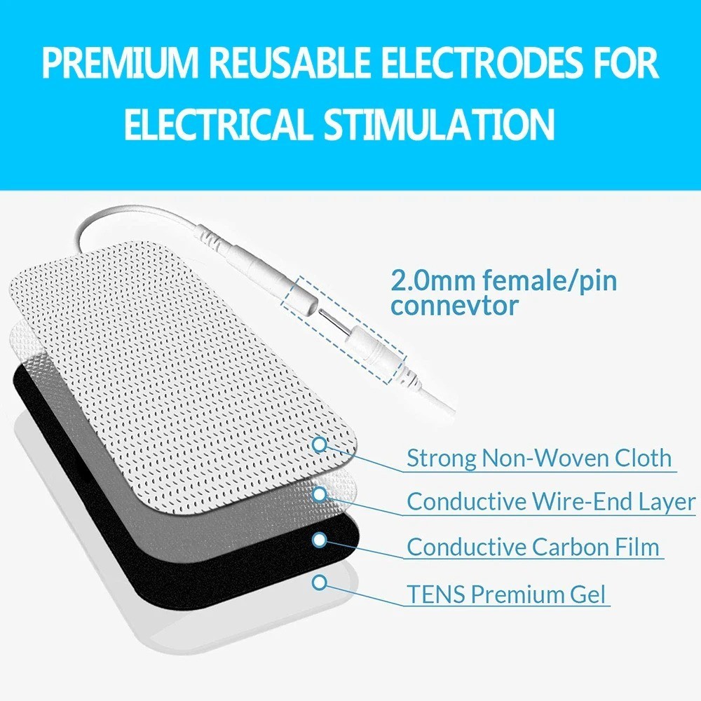 40 TENS Electrode Pads EMS Replacement Unit 7000 3000 2×2 Muscle Stimulator BULK