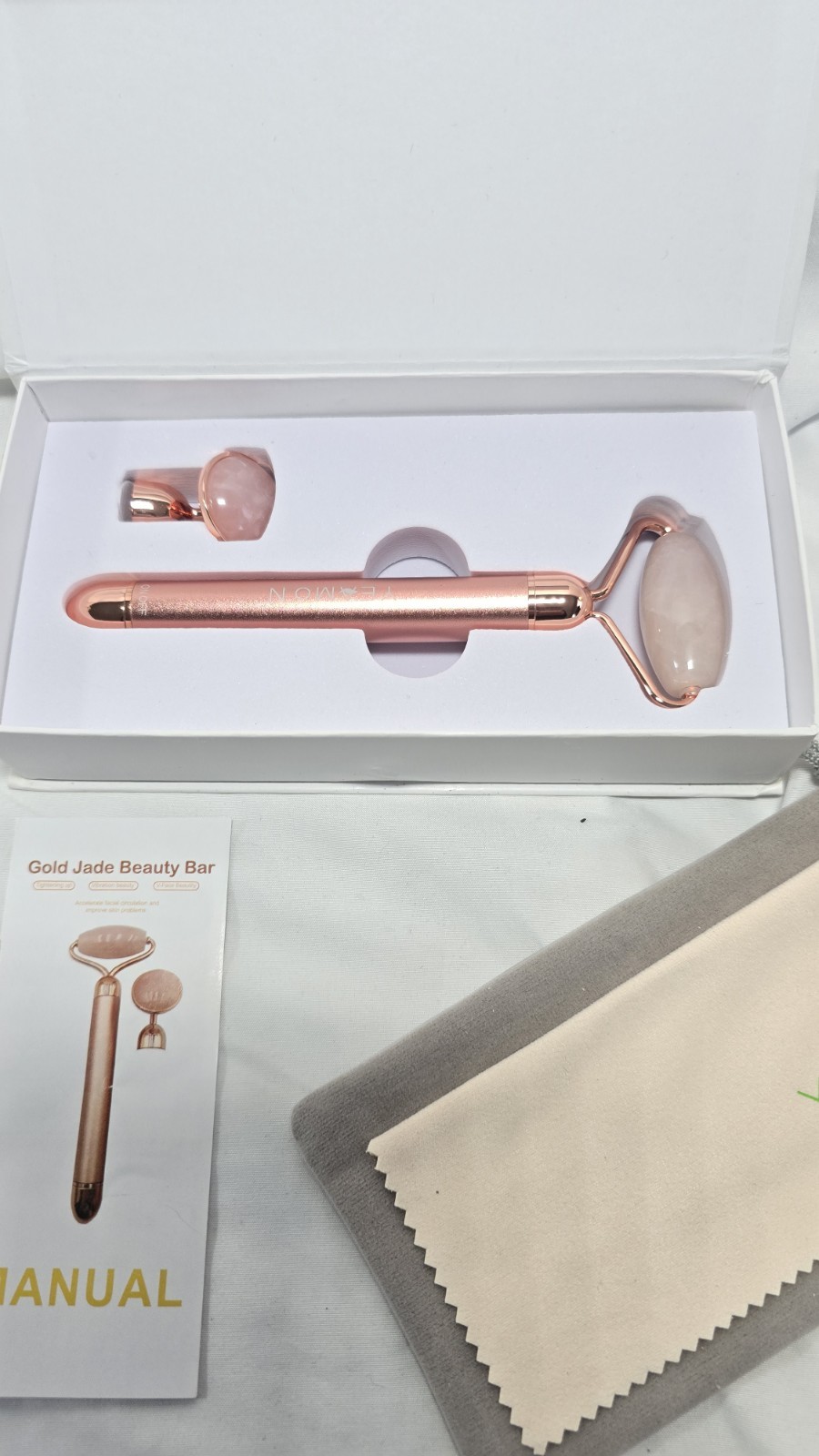 Yeamon Pink Jade Facial Roller Massager Vibrating Skin Care Face Tool