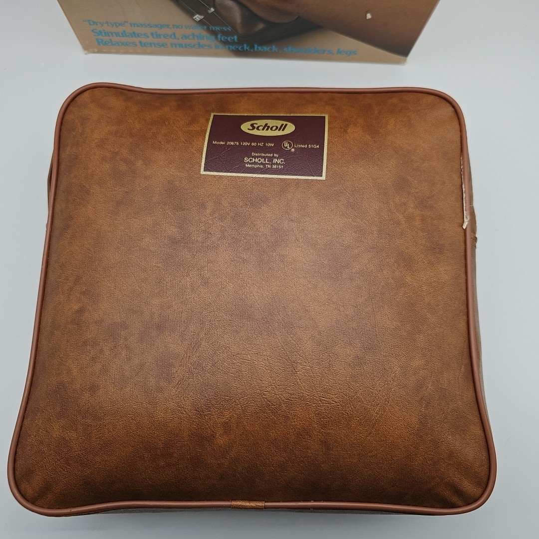 Scholl Foot & Body Massage Cushion Portable Travel Vinyl Cover 20675 VTG – WORKS
