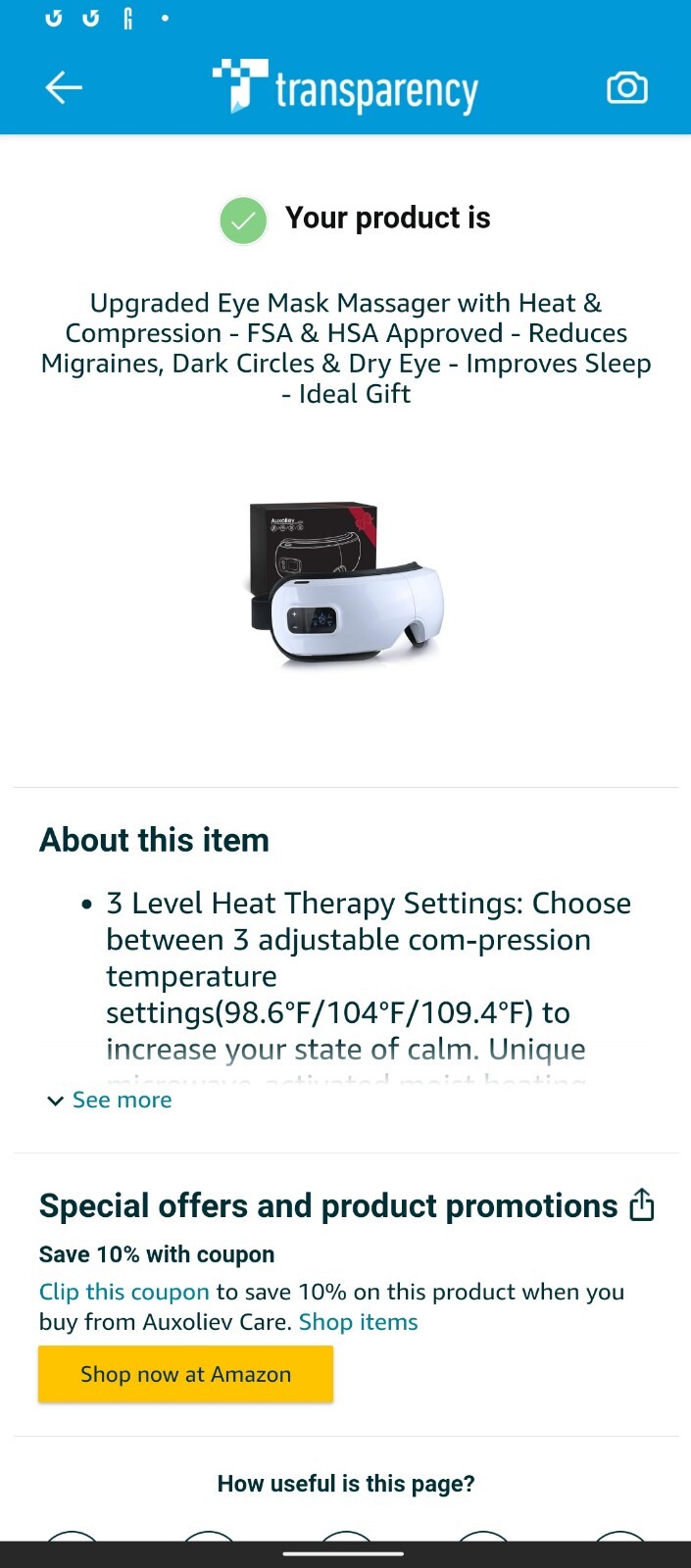 Upgraded Eye Mask Massager with Heat & Compression – FSA & HSA Approved