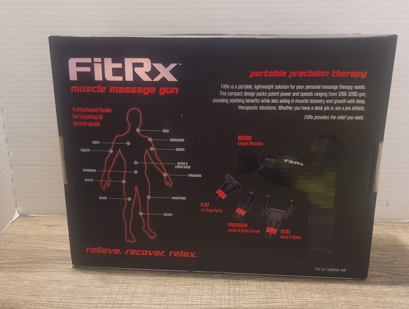 FitRx Portable Muscle Massage Gun Deep Tissue Percussion For All Body Parts