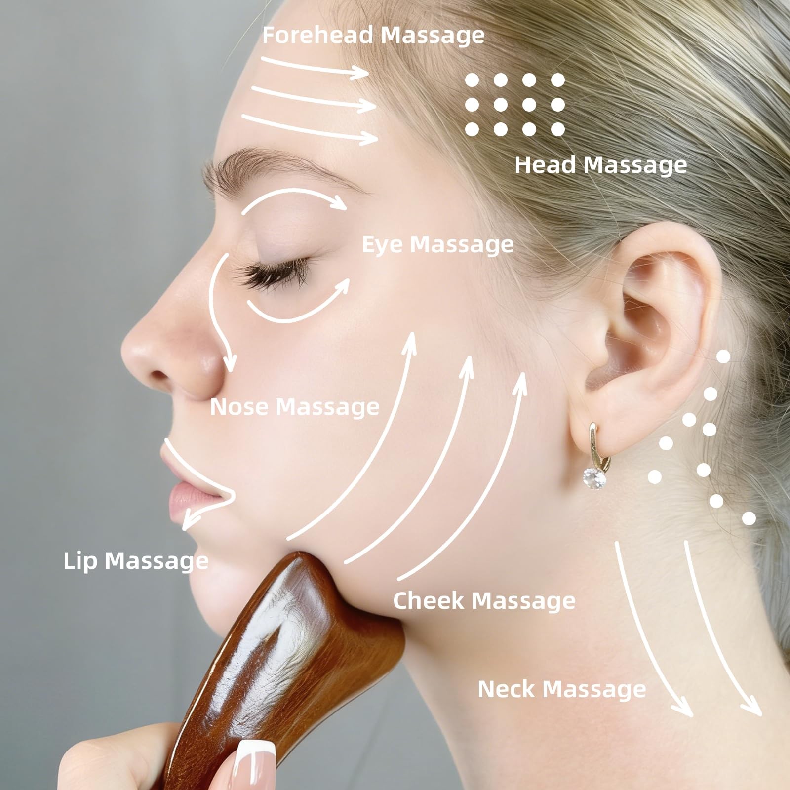 2-in-1 Sandalwood Gua Sha Tool Fascia Scraper & Lymphatic Drainage for Face, …