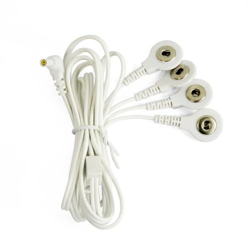 Replacement Premium TENS Lead Wires 2.35mm Shielded Plug to 4 Snap 3.5mm