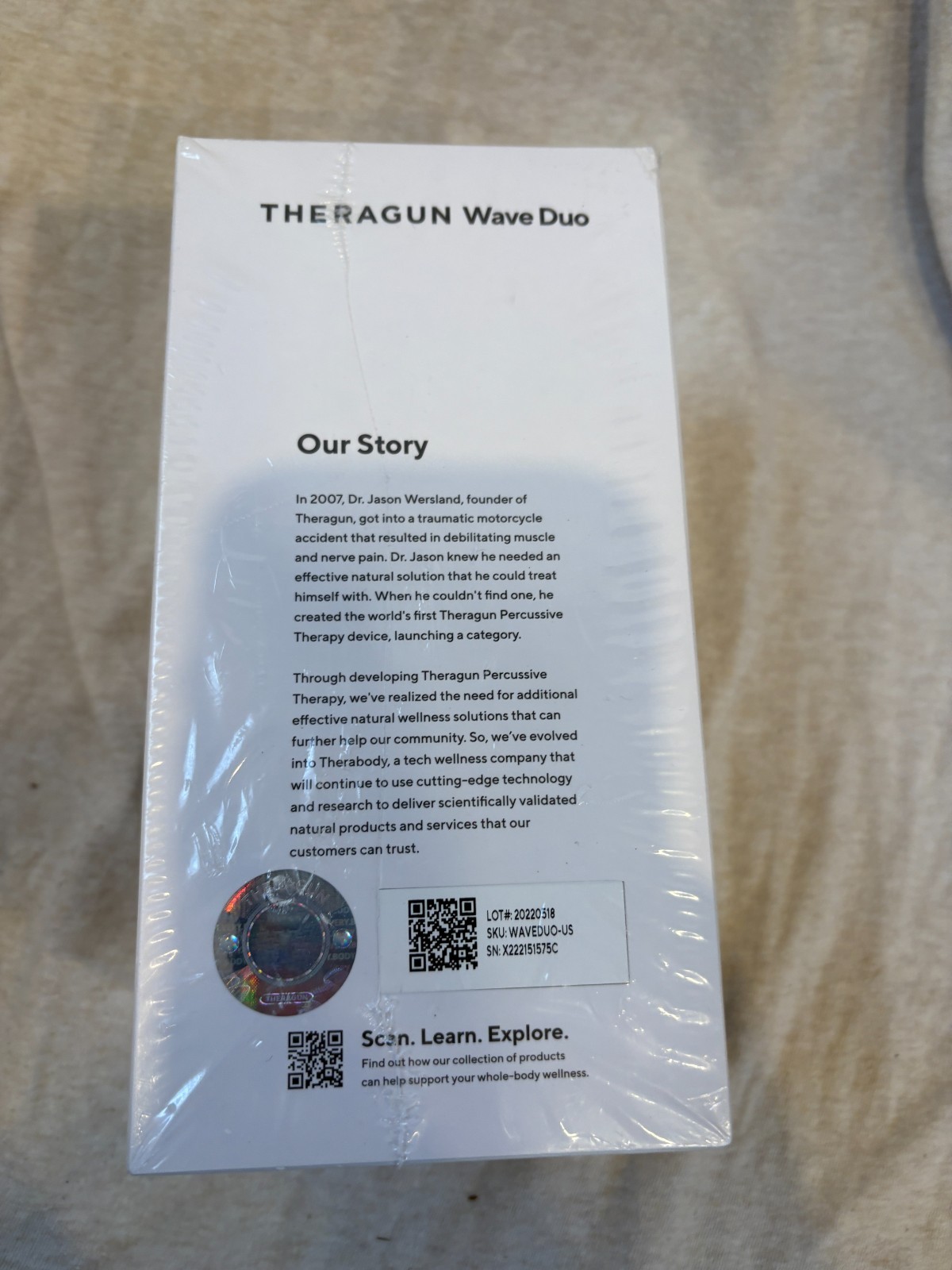 Therabody Theragun Wave Duo Smart Vibrating Roller Bluetooth 5 Speeds Brand New
