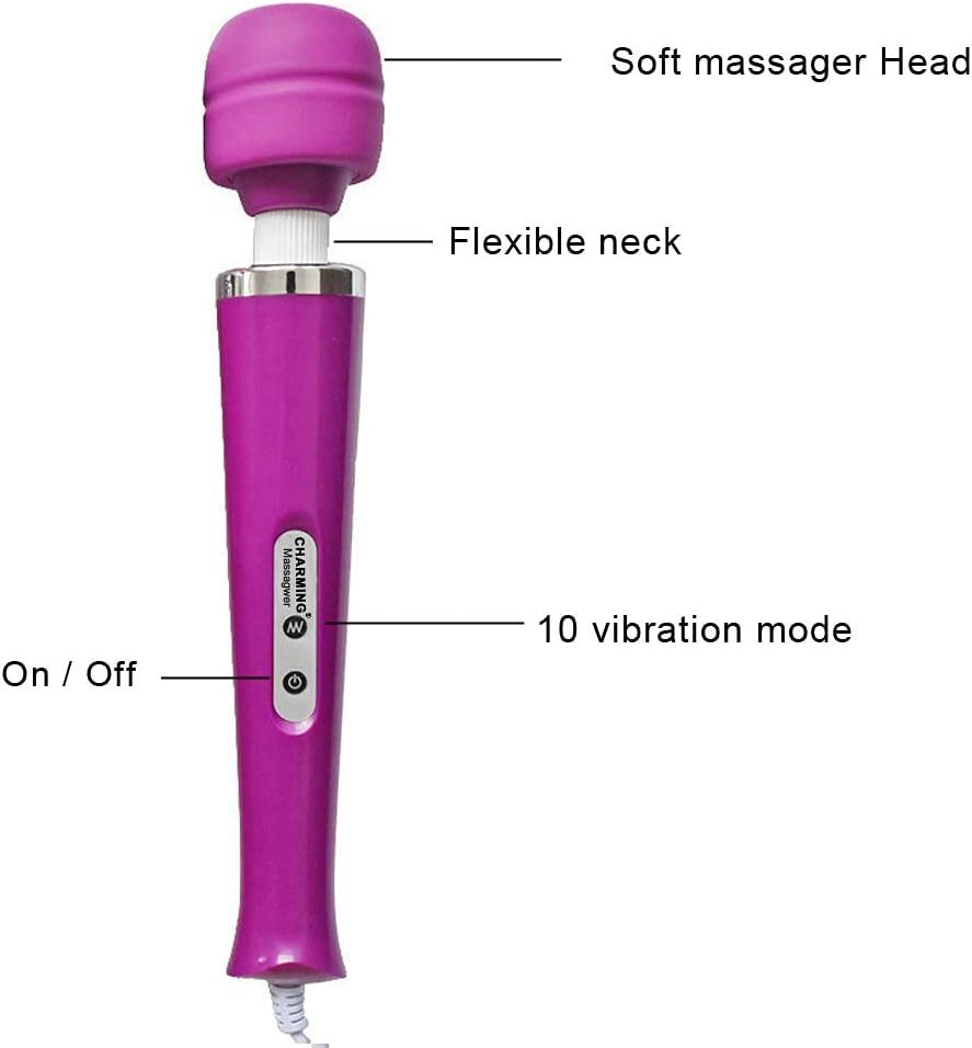 10 Speeds Wired Powerful Handheld Electric Back Massager With Strong Vibrations