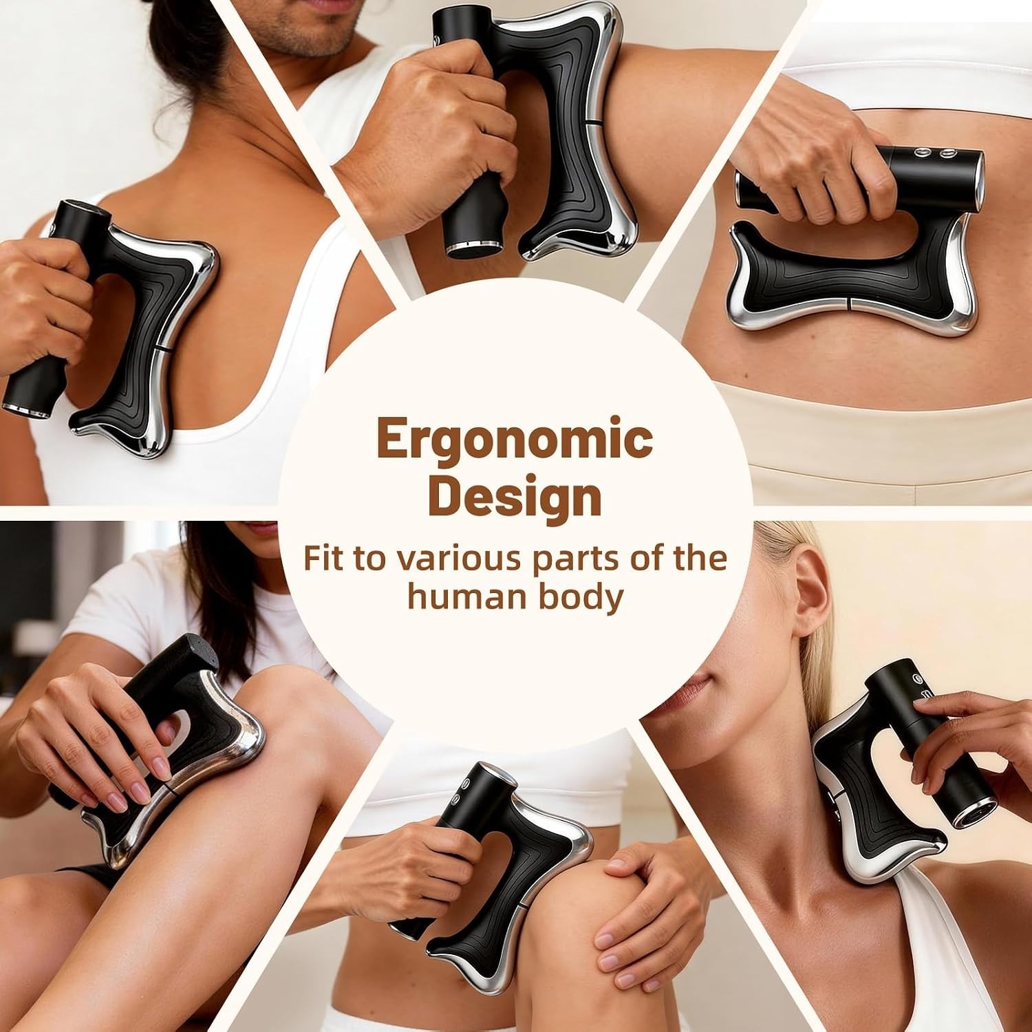 Heated Muscle Scraper Tool—Professional 3-in-1 Electric Fascia Massager with thr