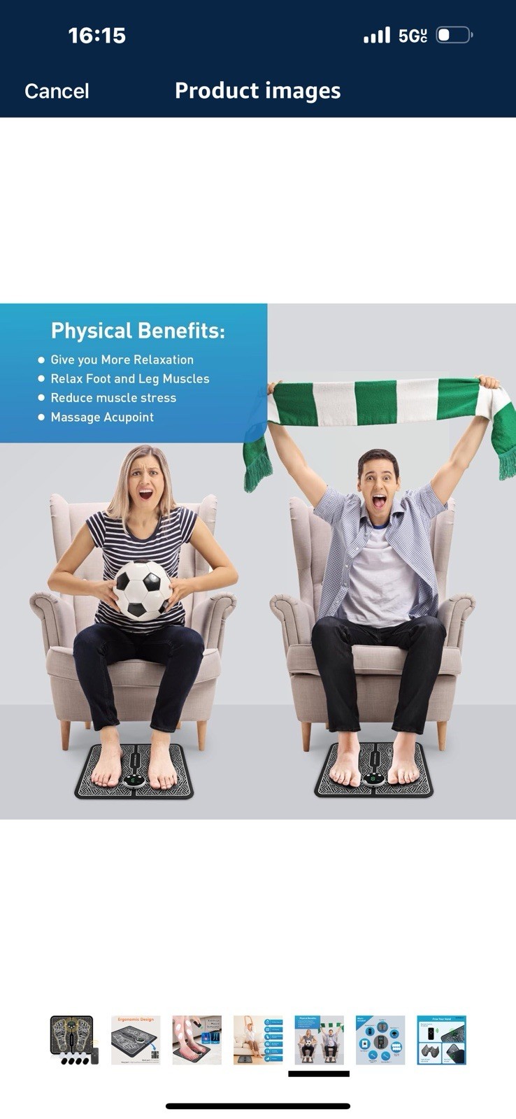Phixnozar EMS Foot Massager Mat with 8 Modes and 19 Intensity Levels
