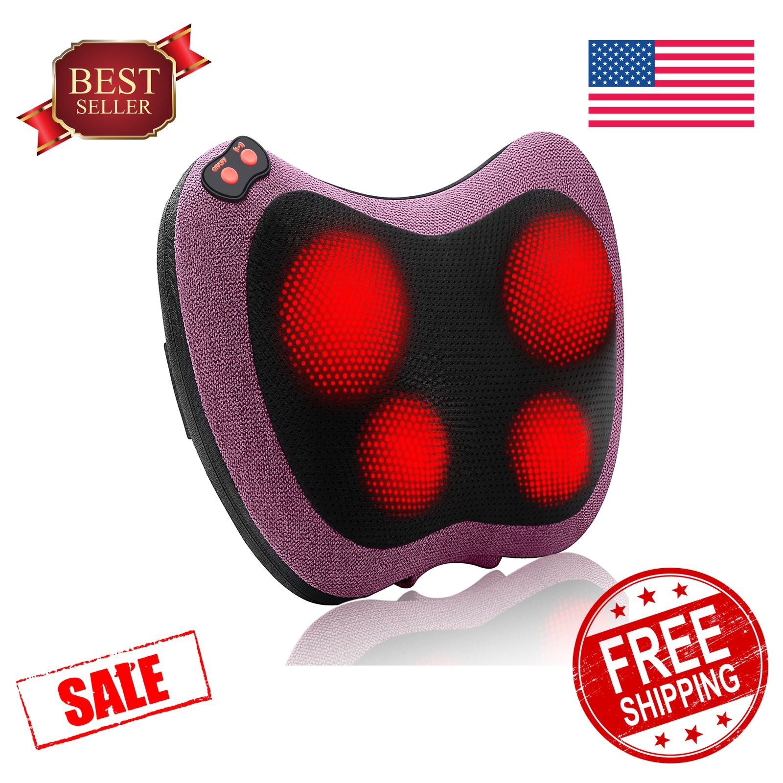 Papillon Purple Shiatsu Back Massager Heat