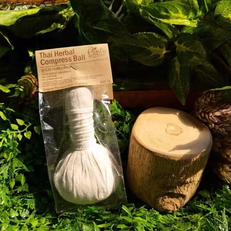 PINTO NATURAL Thai Herbal Massage Ball Size 50g, 100g, 200g.
