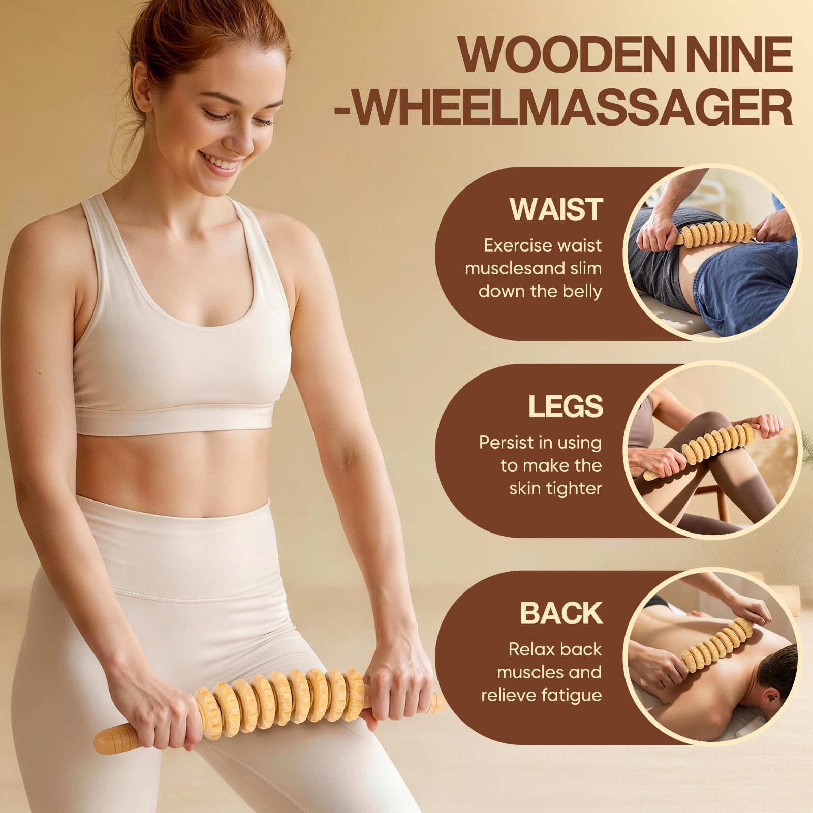 16Pcs Wooden Massage Therapy Tools Set | Body Sculpting, Gua Sha, Rollers for Sp