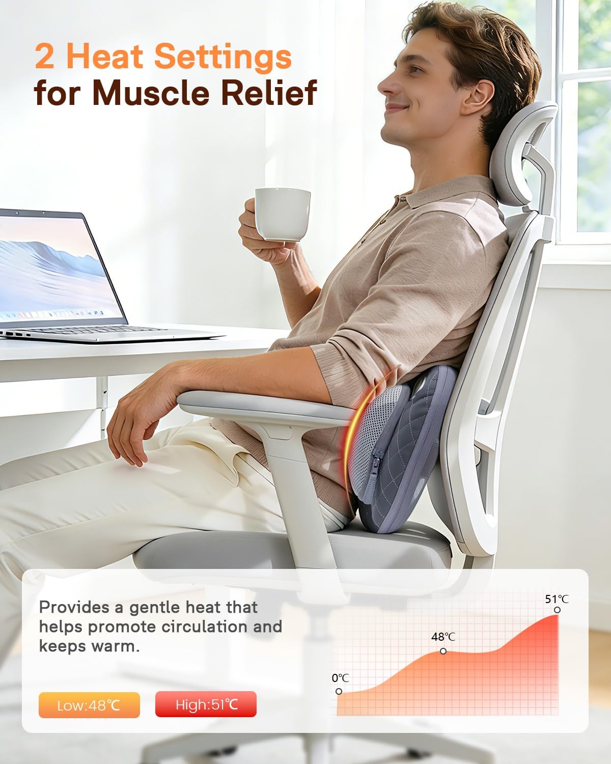 Cordless Neck and Back Massager with Heat & LCD Display – Rechargeable Shiats…