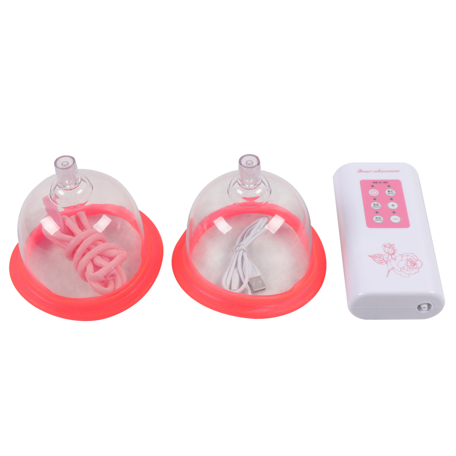 2x Electric Breast Pump Vacuum Suction Breast Enlarger Enhancer Equipment B Cup