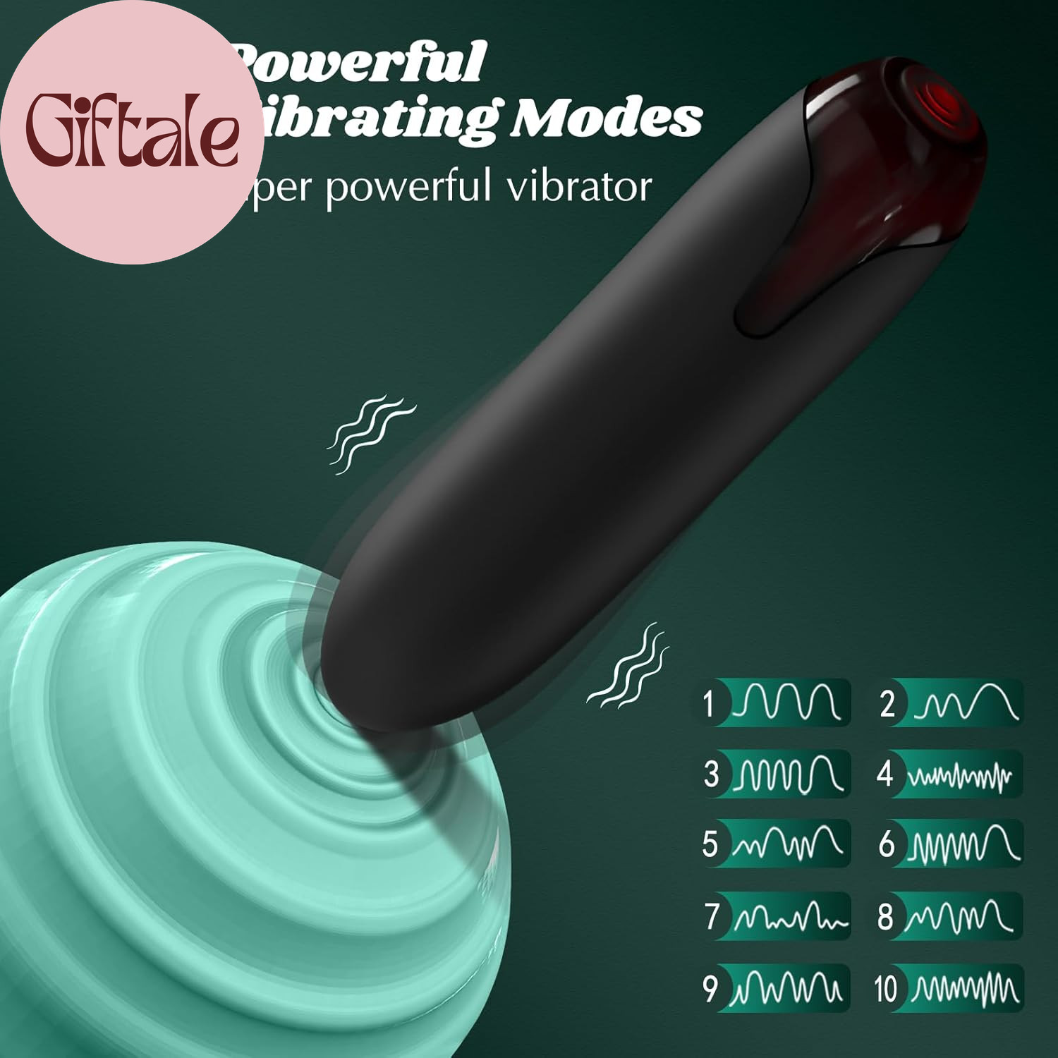 Mini Bullet Vibrator for Women, Waterproof Mini Clit Vibrator with 10 Modes, Ful