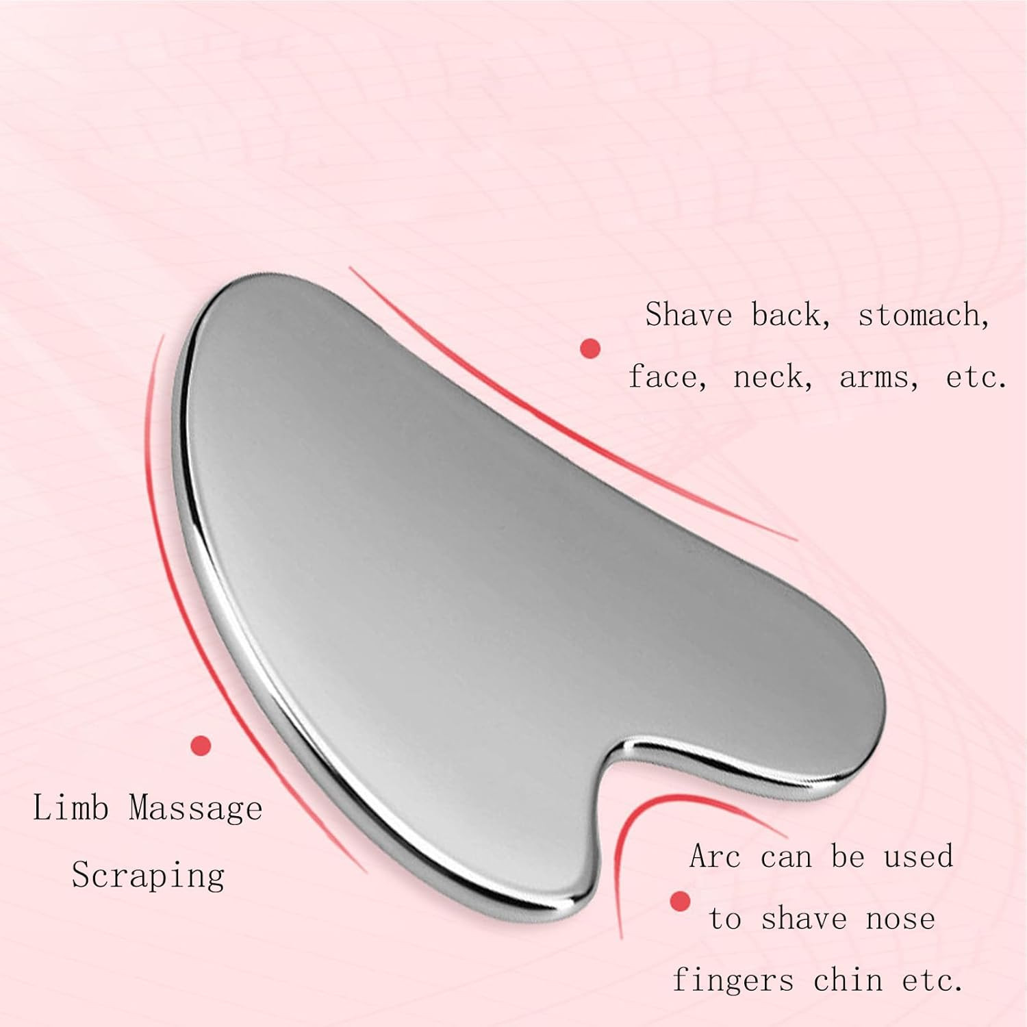 Stainless Steel Gua Sha Facial Tools Guasha for Face Metal Gua Sha Tighten Skin