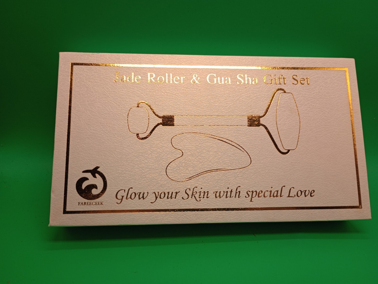 AVEDA Jade Face Massage Roller Gua Sha Set Esthetician Skincare Tool