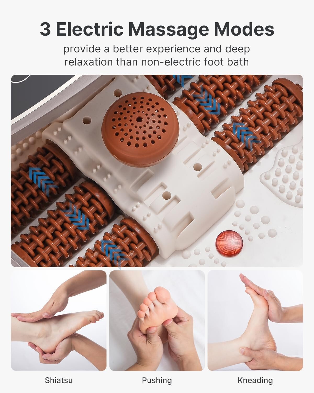 RENPHO Foot Spa Bath Massager Heat Soaker Massage Bubble Roller Deep Soak Gift