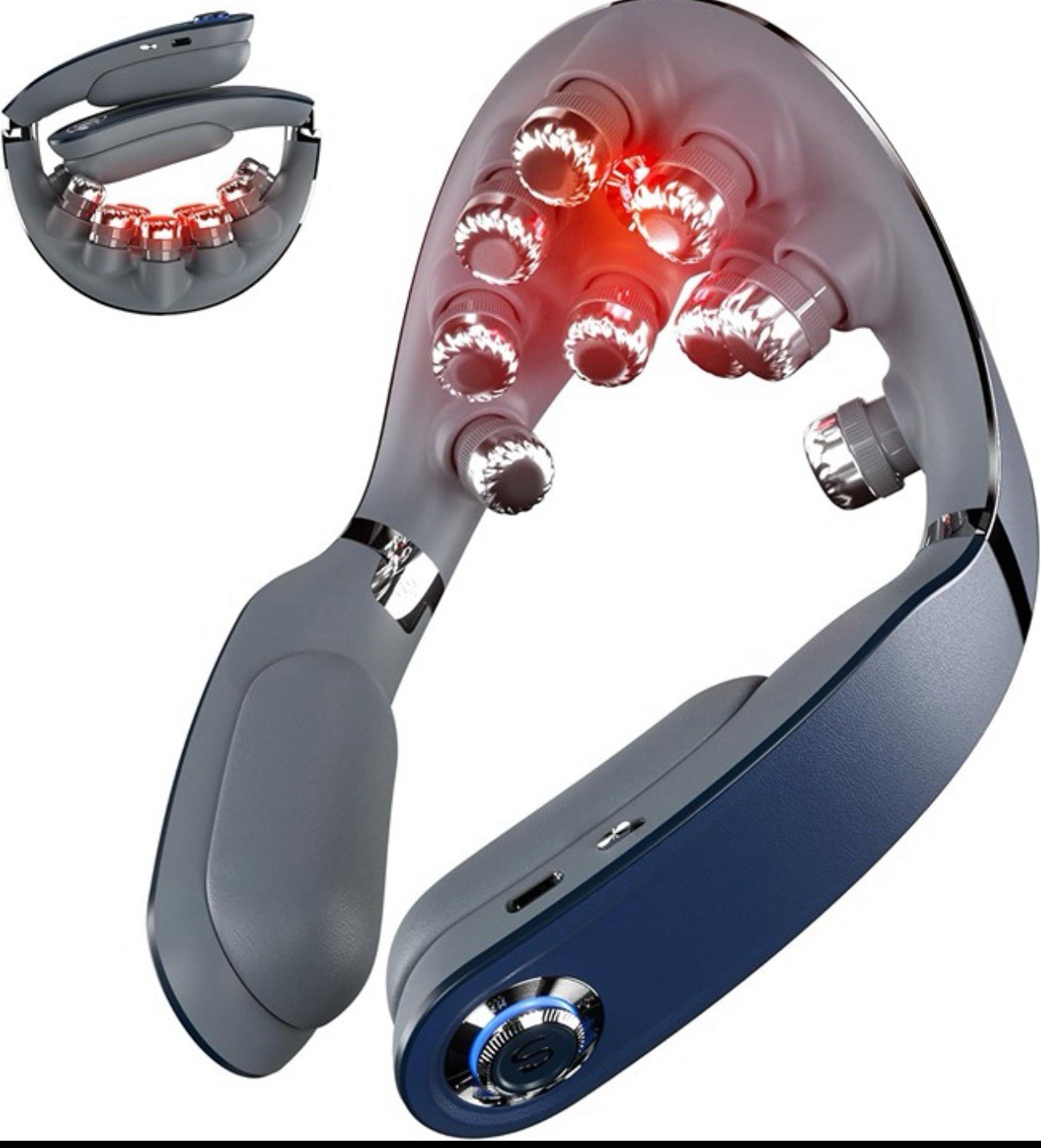SKG Cordless Neck Massager Pain Relief Deep Tissue Vibration Foldable G7Pro-Fold