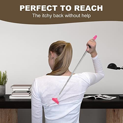 3 Pack Extendable Back Scratcher, Stainless Steel Portable Telescoping Back S…