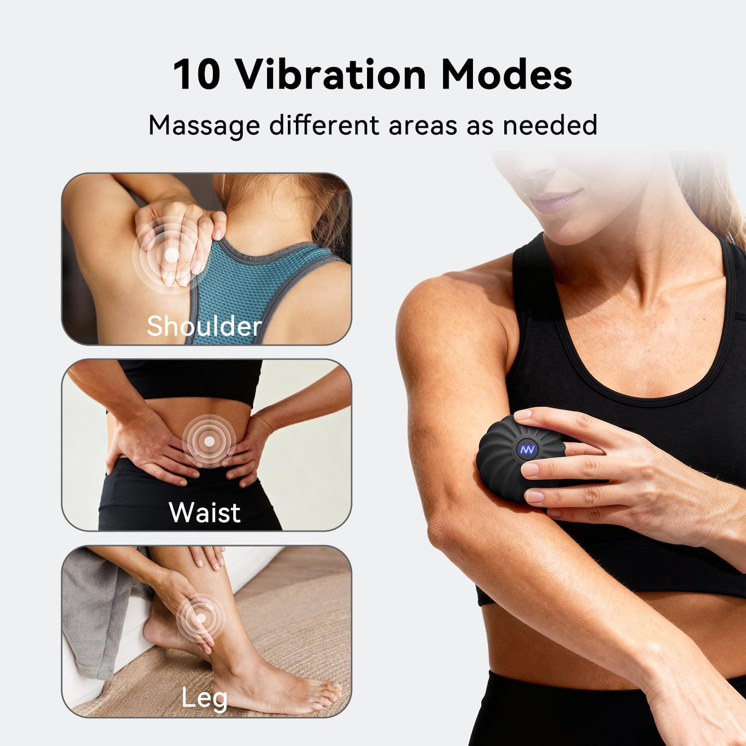 2.4″ Mini Electric Vibrating Massage Ball, 10-Speed Fitness Yoga Massage Roller