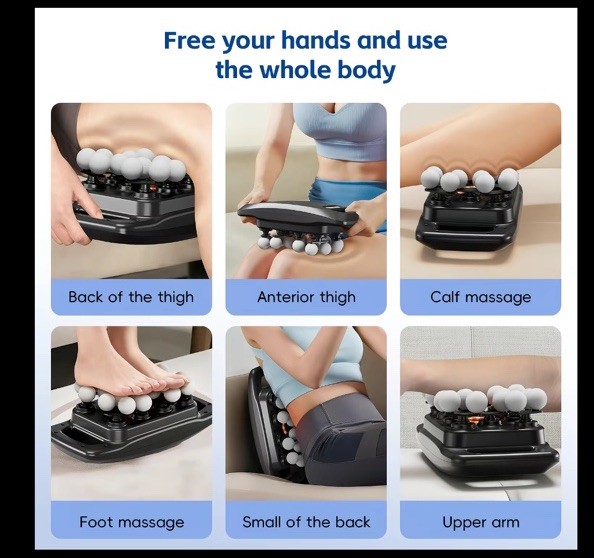 16-Head Quiet Massage Gun Deep Tissue Percussion with 3 Modes & 30 Intensities