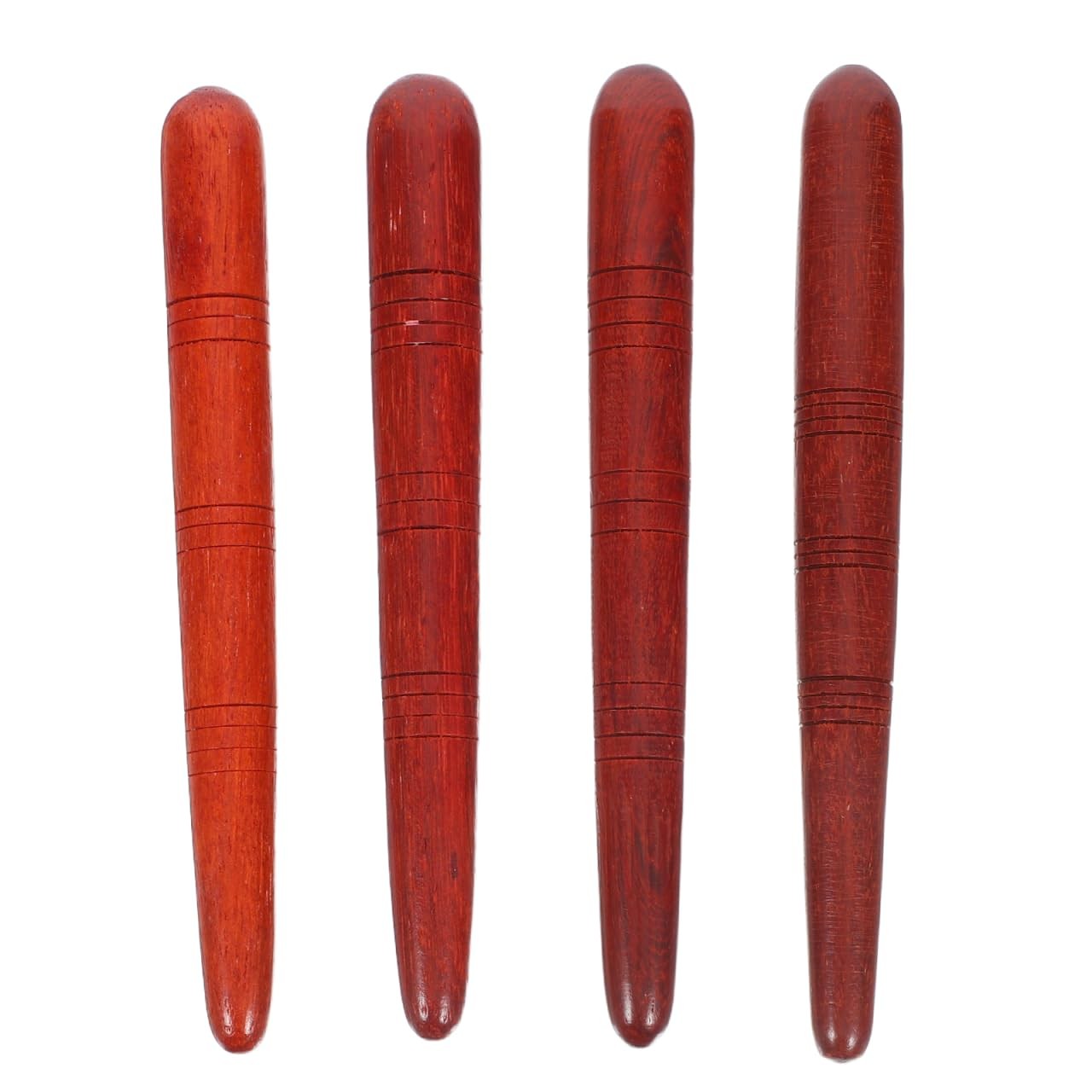 4Pcs Manual Acupressure Pen Wooden Thai Massage Stick Rod Deep Tissue Brown