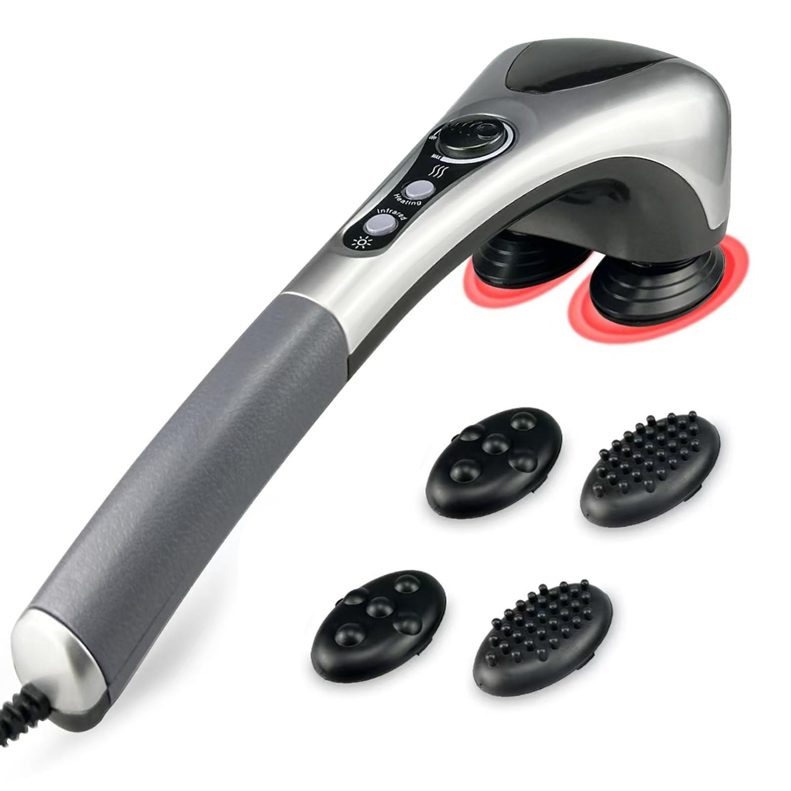 Electric Dual Head Heavy Hammer Massager, Handheld Neck and Back Massage, Hea…