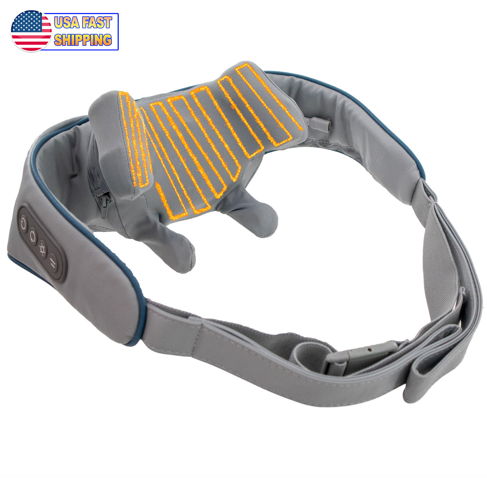 Shiatsu Neck Shoulder Back Massager w Heat Ergonomic 5D Deep Tissue Kneading USB