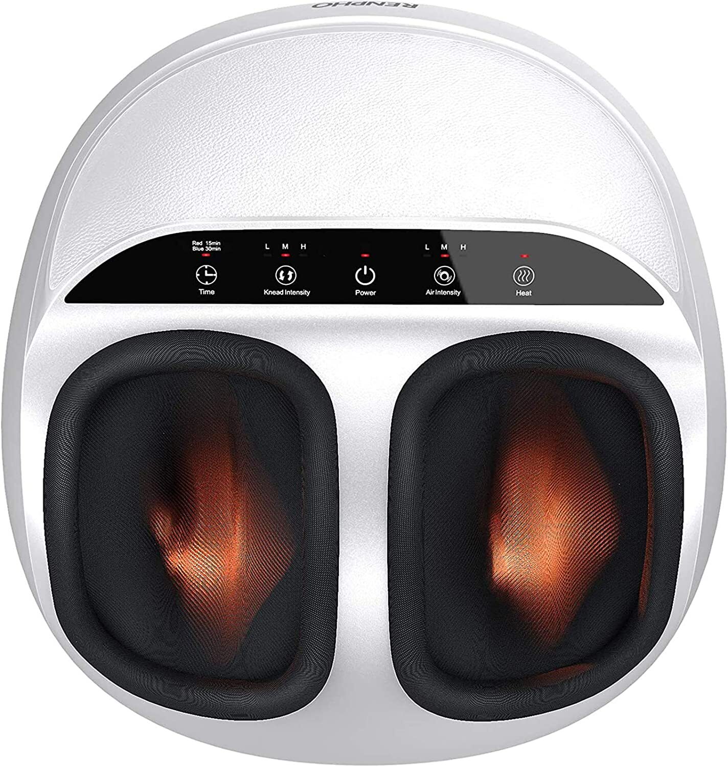Renpho Foot Massager Machine with Heat – White | Brand New