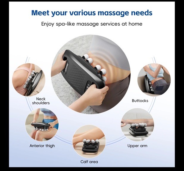 16-Head Quiet Massage Gun Deep Tissue Percussion with 3 Modes & 30 Intensities