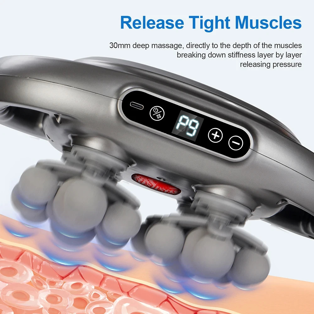 22 Head Fascia Massage Gun High Frequency Body Massager Neck Shoulder Back