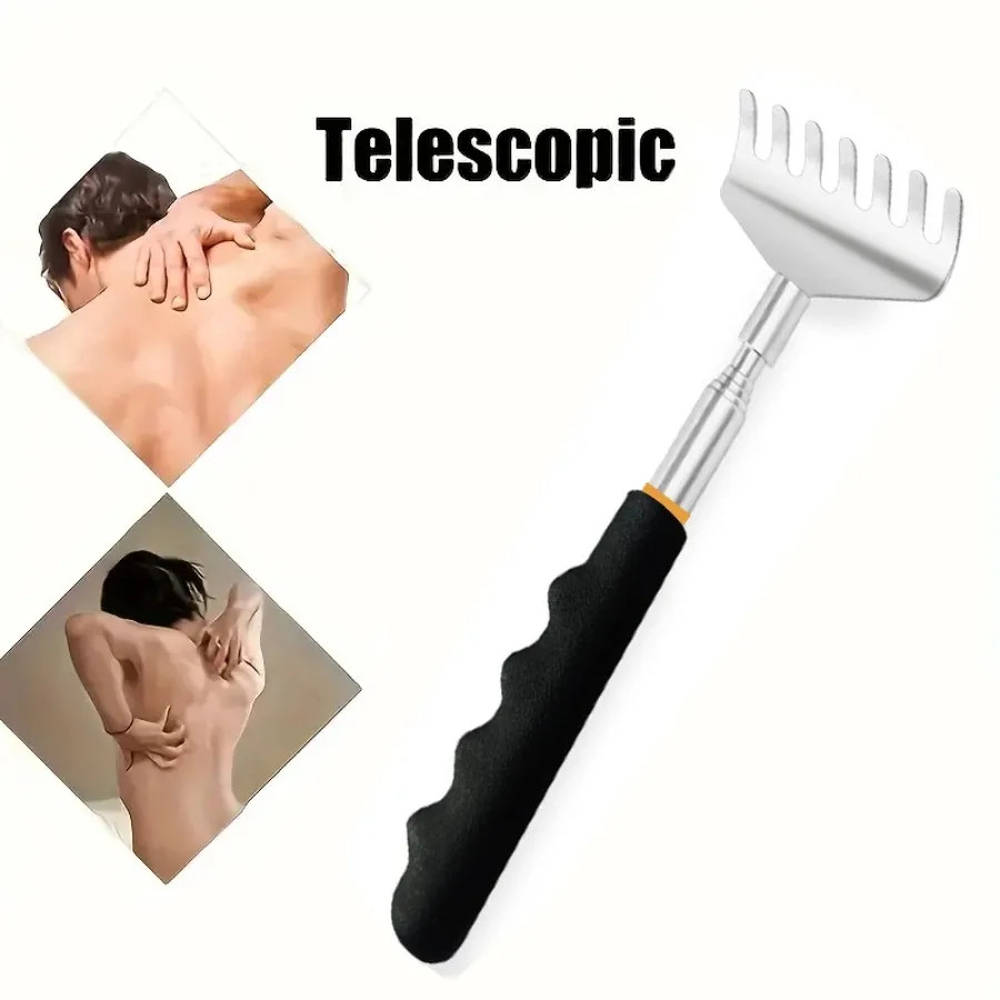 Stainless Steel Adjustable Back Scratcher – Retractable Claw for Portable Massag