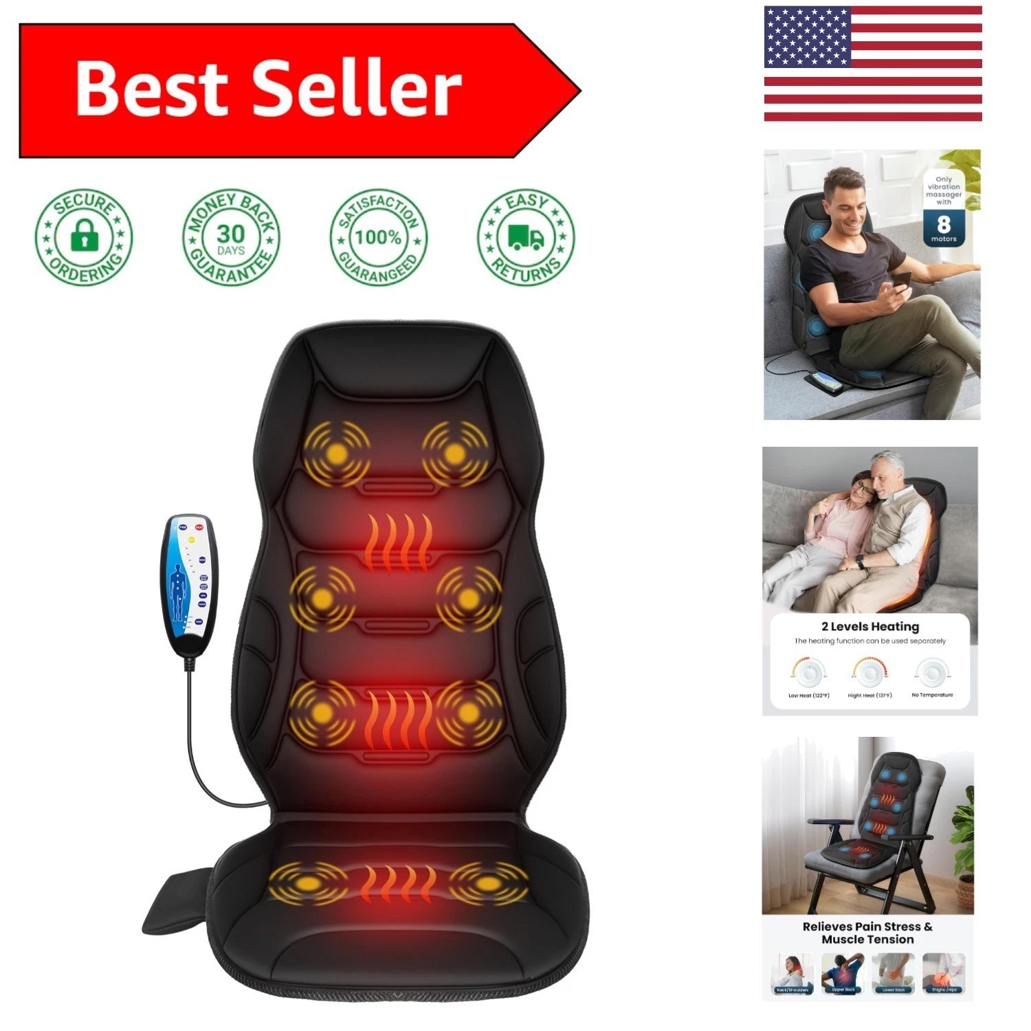 Versatile Heated Back Massager with 5 Modes – Perfect Gift for Any Occasion