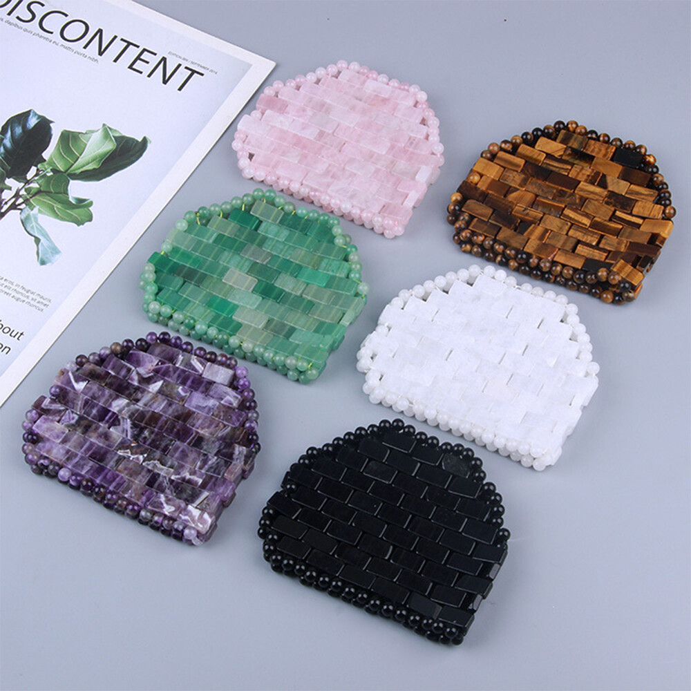 Natural Crystal Stone Eye Mask Handmade Facial Eye Skin Care Massager Tool