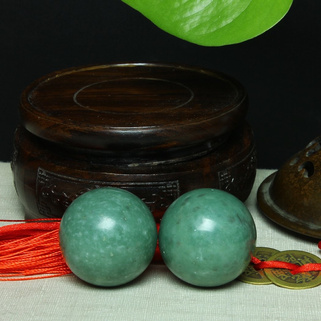 BRABUD 1.57″ Marble Green Baoding Balls Chinese Health Exercise Massage Balls…